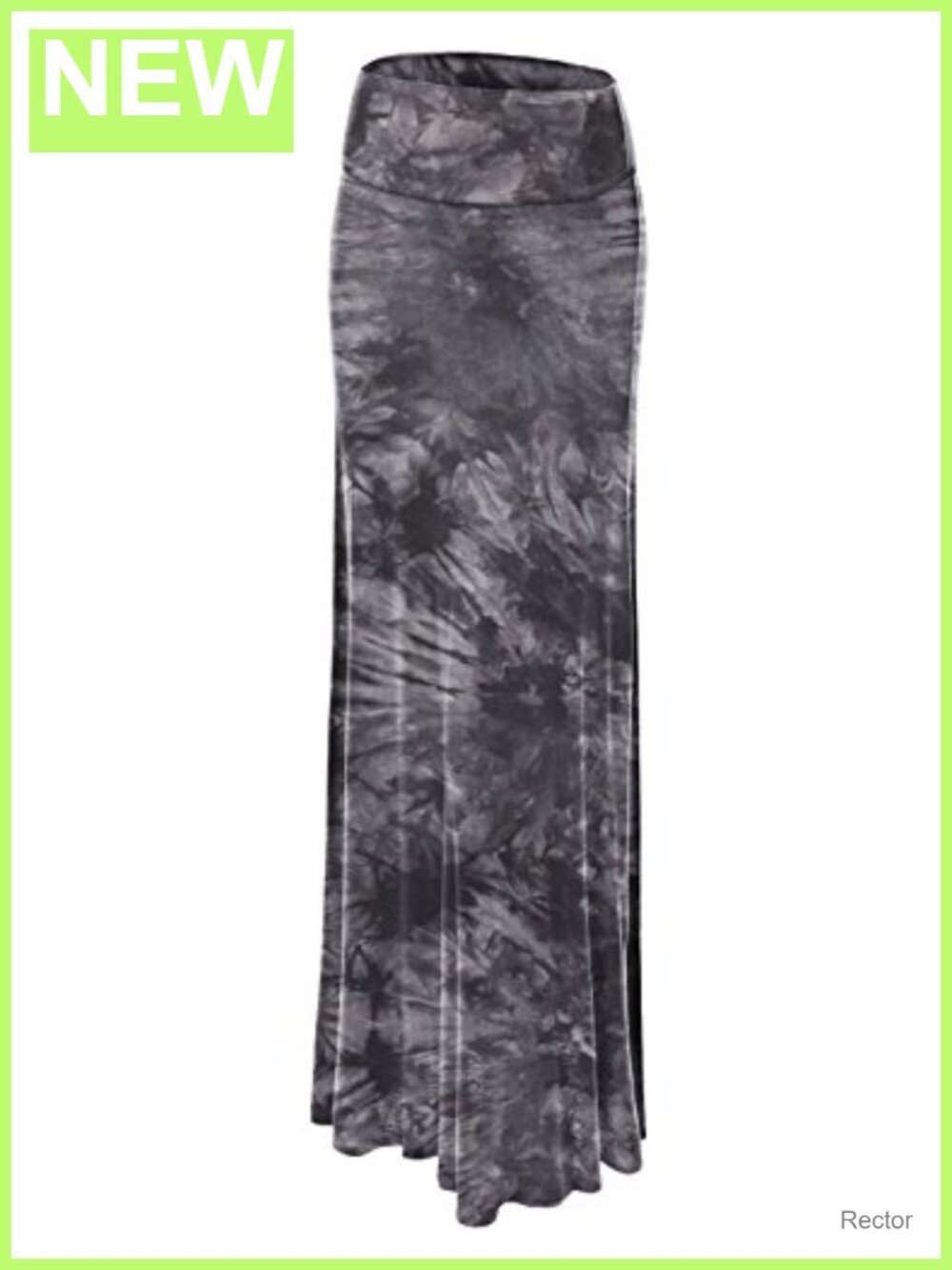High Waist Fold Over Flowy Long Maxi Skirt Stretch Jersey Casual